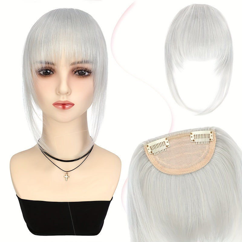 Synthetic Wig With 12-inch Bangs On Both Sides Suitable For Daily Wear By Ladies.