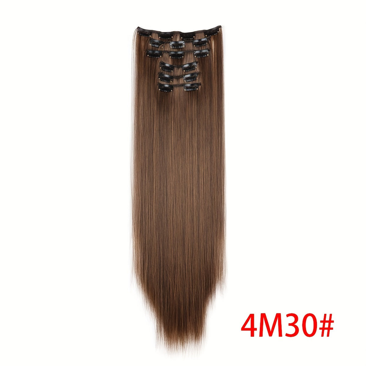 Synthetic 16 Clip Non-trace Hair Extensions Synthetic 24inch Long Straight Heat Resistant Fiber Hairpieces