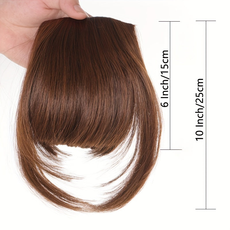 Clip-In Synthetic Hair Bangs Extension - Natural Straight Fringe for Women, Heat Resistant Hairpiece for Cosplay & Everyday Style, Easy to Use Hair Accessory, Hair Accessories