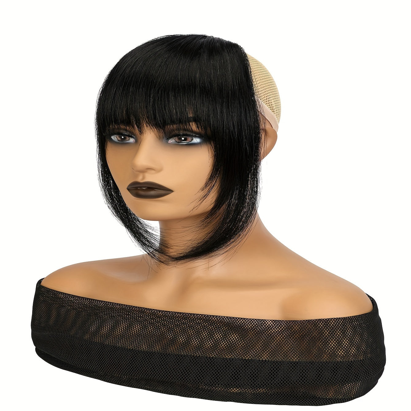 Synthetic Wig With 12-inch Bangs On Both Sides Suitable For Daily Wear By Ladies.