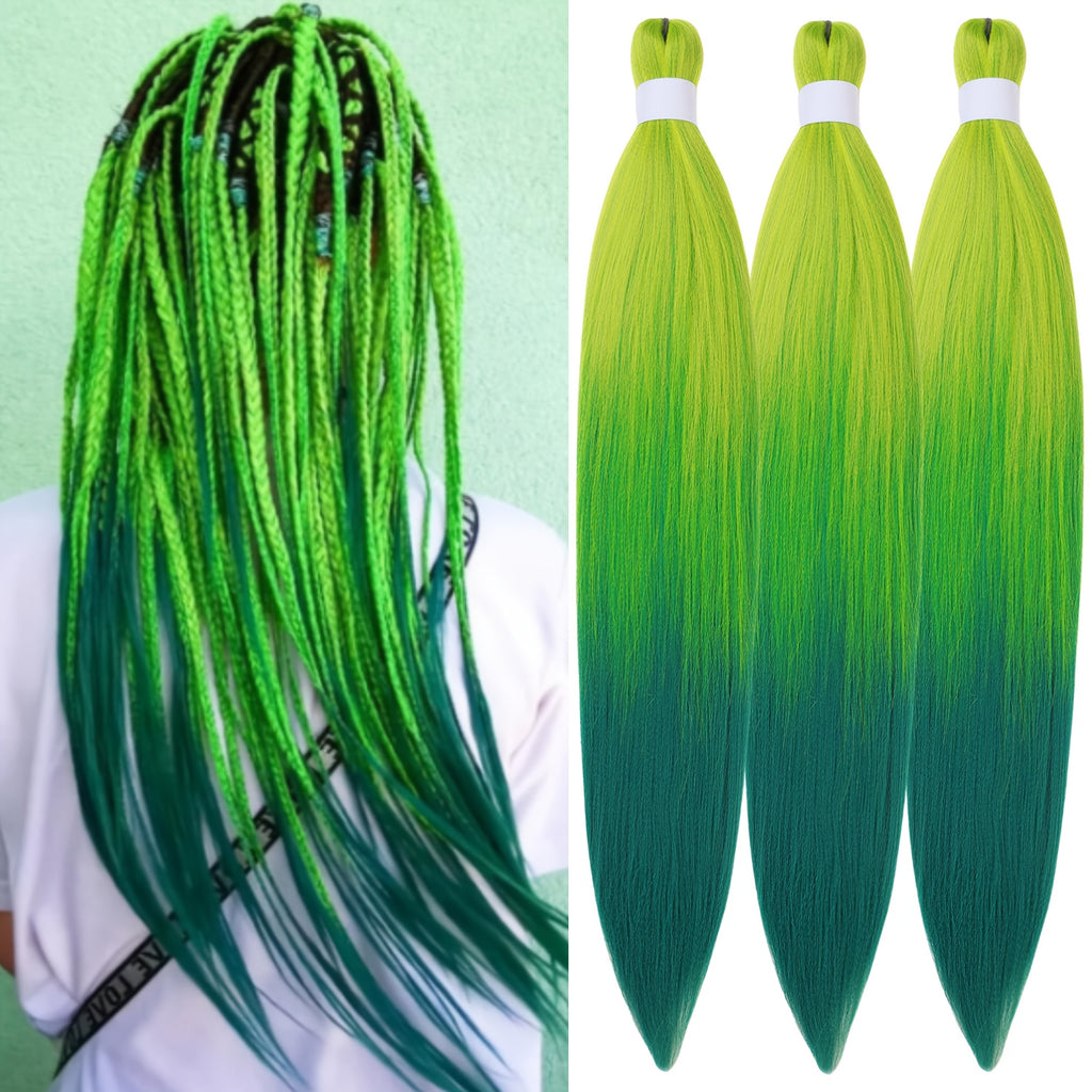 3pcs Pre Stretched Yaki Straight Low Temperature Fiber Synthetic Hair Colored Braiding Hair Extensions, 26 Inch, Basics Style, for Women