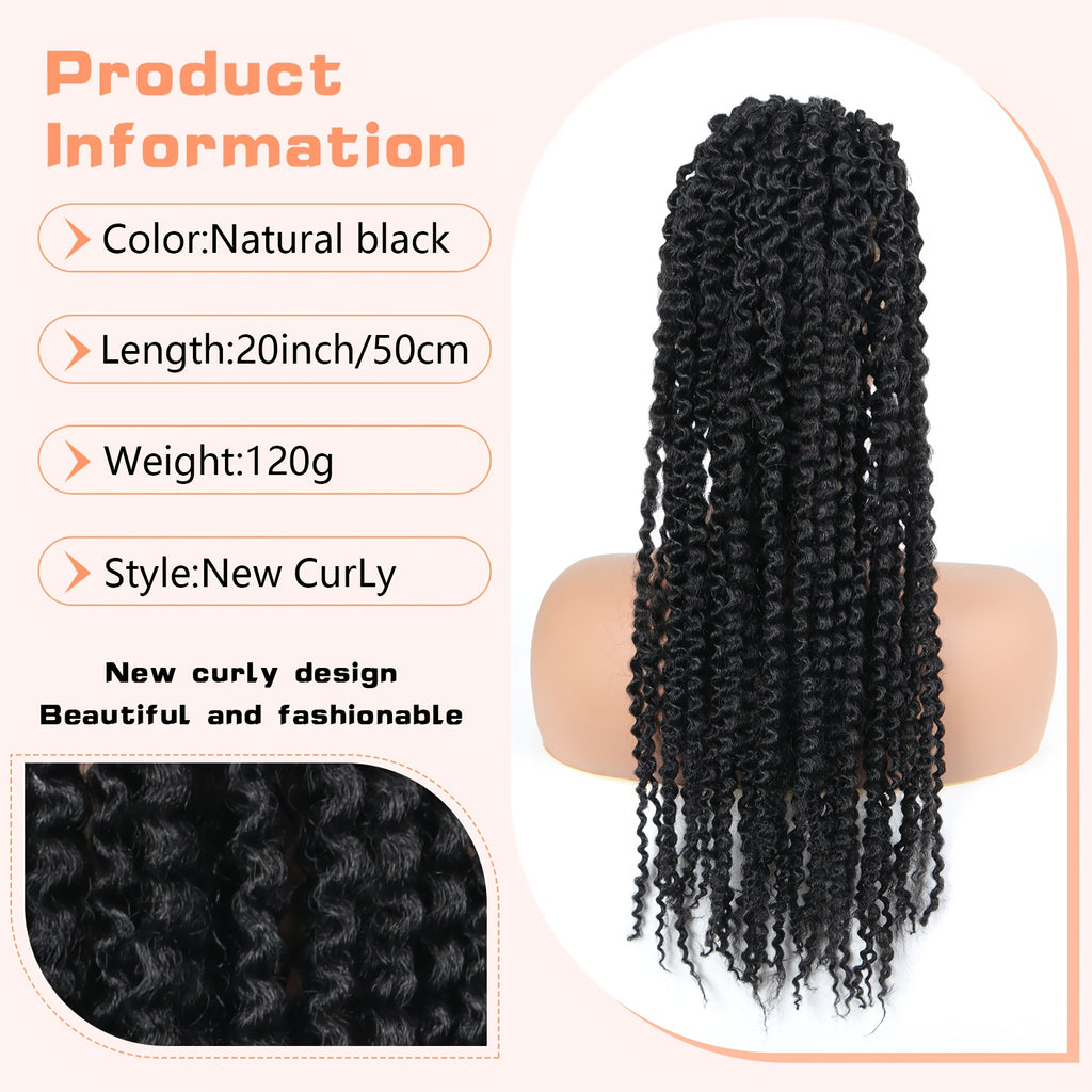 20 Inch Deep Curly Afro Kinky Ponytail Extension for Women, Clip-In Synthetic Soft Fluffy Hair Tails, Drawstring Pony Extensions for Daily Use, Hair Extensions