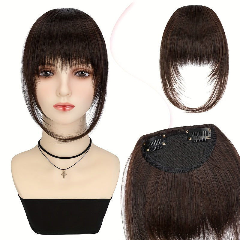Synthetic Wig With 12-inch Bangs On Both Sides Suitable For Daily Wear By Ladies.