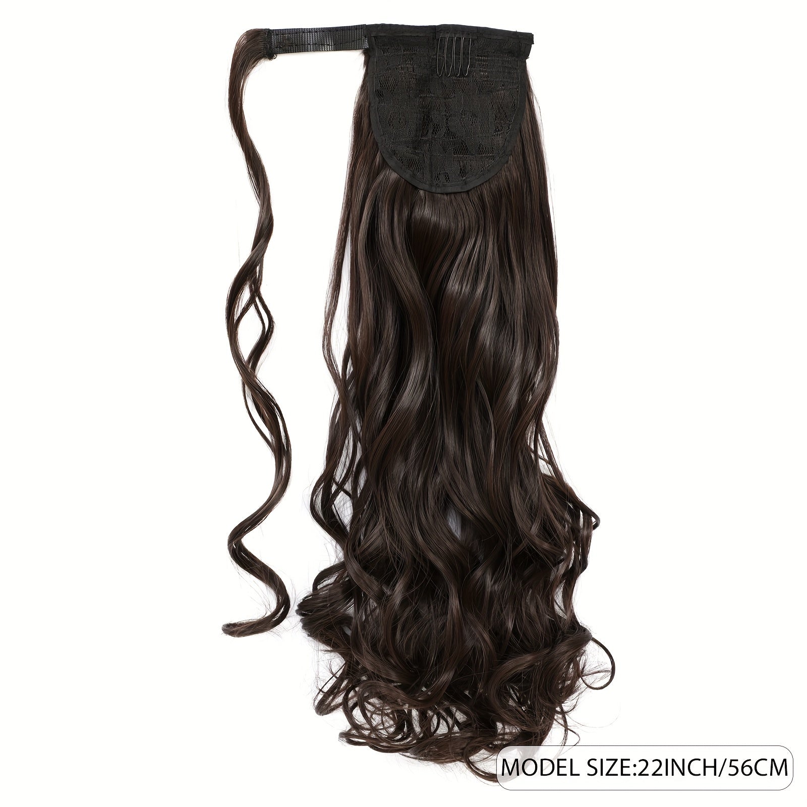 Long Wavy Ponytail Extensions - Synthetic Clip In Hair with Wrapped Hair Design for Elegant Natural Look - Perfect for Daily Use Hair Accessories