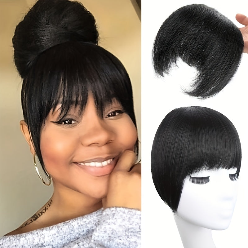 Charmful Presentation Elegant Bangs Wig: Face Shape Modification Synthetic Hair Piece with Bangs - Thick and Fluffy Volume, High Temperature Fiber, Light Weight 25g, 20.32 cm Clip-in Suitable for All Women