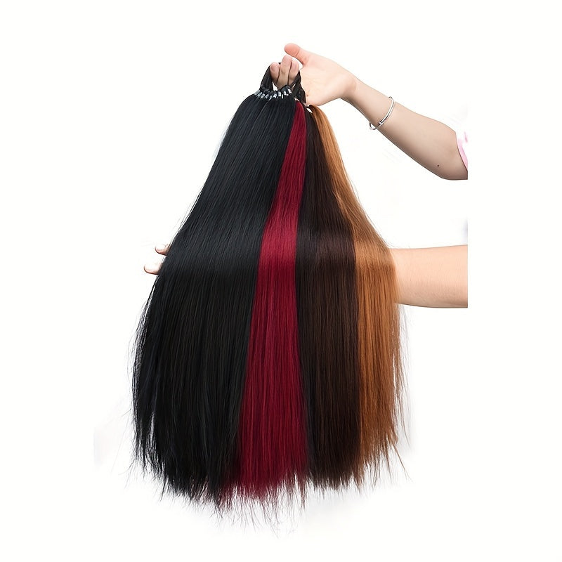Women's Yaki Straight Synthetic Ponytail Extension with Elastic Hair Tie - Versatile Basic Style Long Ponytail for All Hair Types, Ideal for Daily Wear and Special Occasions