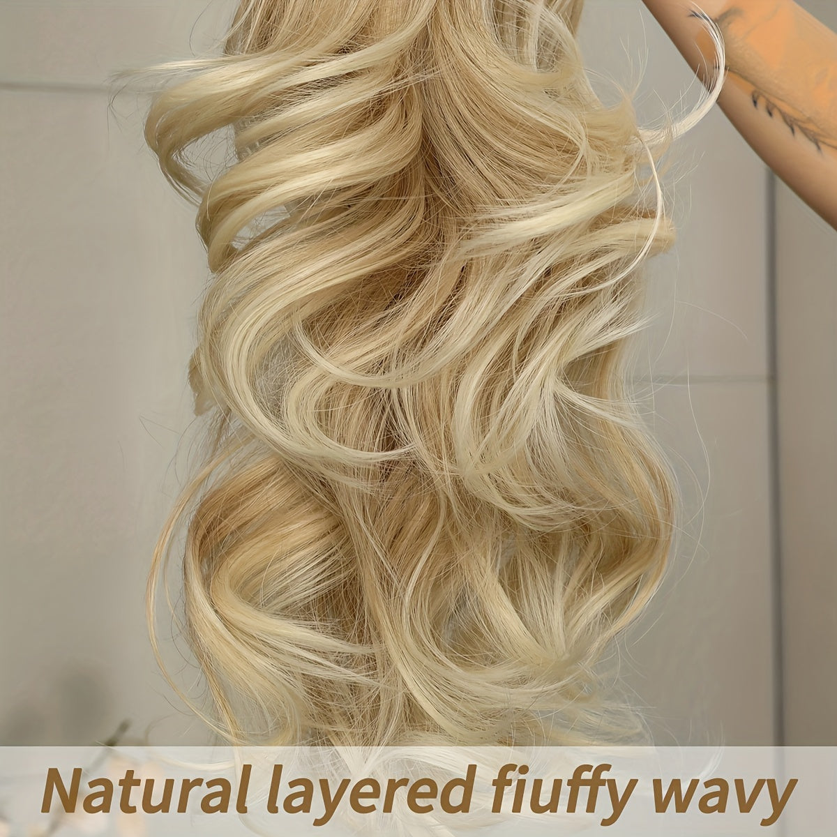 Claw Ponytail Extension 60.96 cm Water Wave Wavy Curly Clip in Hair Extensions Soft Looking Synthetic Hairpiece for Women