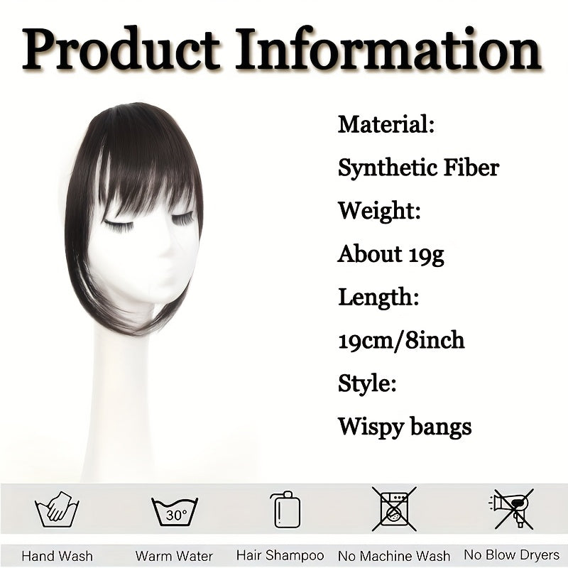 Women's Layered Manga-Inspired Straight Hair Wig with Bangs - Sleek Black Synthetic Hair for Versatile Styling, Natural Look & Easy Maintenance, Fit All Ethnicities, Everyday Hairpiece, Mangainspired Bangs, Easy Maintenance Hair