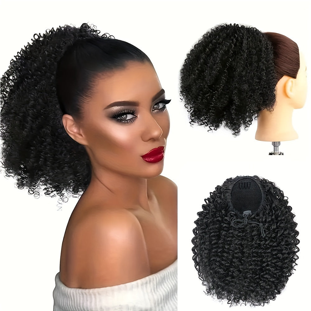 BELLQUEEN Elegant Afro Kinky Curly Ponytail Extension for Women - Drawstring, Natural Look for Daily Wear & Parties