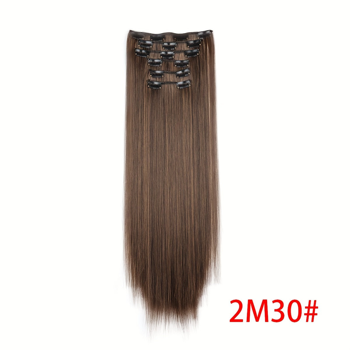 Synthetic 16 Clip Non-trace Hair Extensions Synthetic 24inch Long Straight Heat Resistant Fiber Hairpieces
