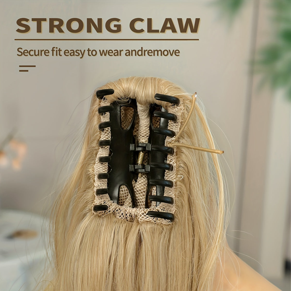 Claw Ponytail Extension 60.96 cm Water Wave Wavy Curly Clip in Hair Extensions Soft Looking Synthetic Hairpiece for Women