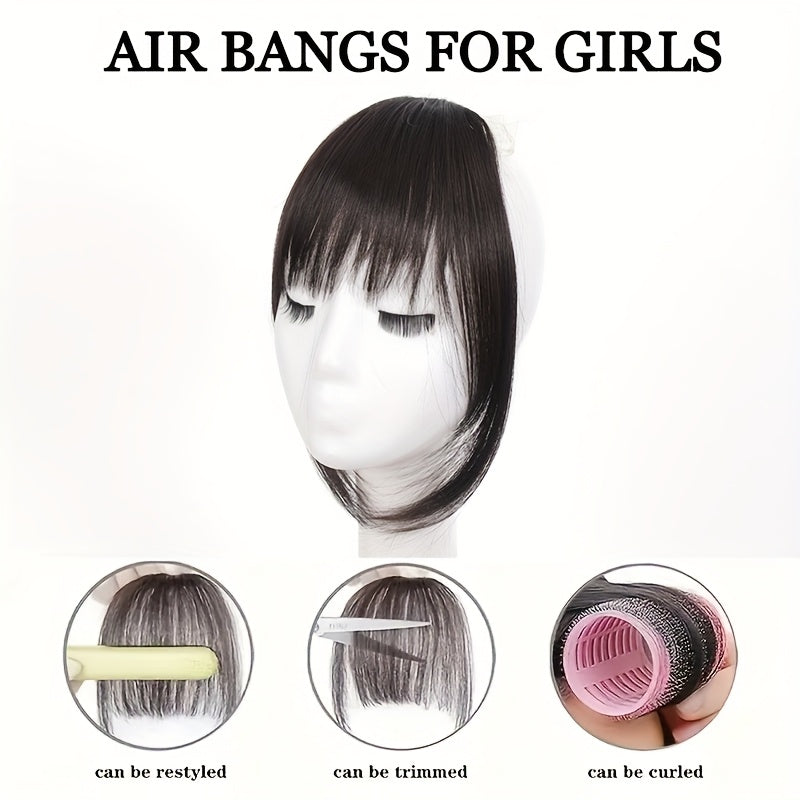 Women's Layered Manga-Inspired Straight Hair Wig with Bangs - Sleek Black Synthetic Hair for Versatile Styling, Natural Look & Easy Maintenance, Fit All Ethnicities, Everyday Hairpiece, Mangainspired Bangs, Easy Maintenance Hair