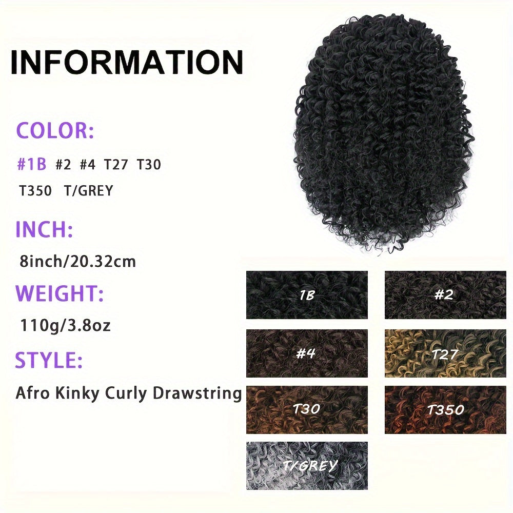 BELLQUEEN Elegant Afro Kinky Curly Ponytail Extension for Women - Drawstring, Natural Look for Daily Wear & Parties