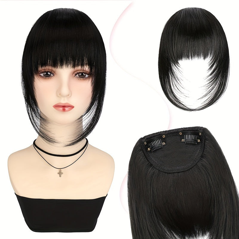 Synthetic Wig With 12-inch Bangs On Both Sides Suitable For Daily Wear By Ladies.