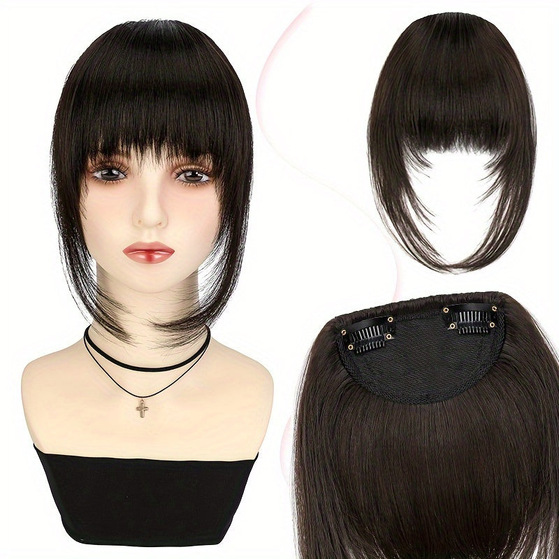 Synthetic Wig With 12-inch Bangs On Both Sides Suitable For Daily Wear By Ladies.