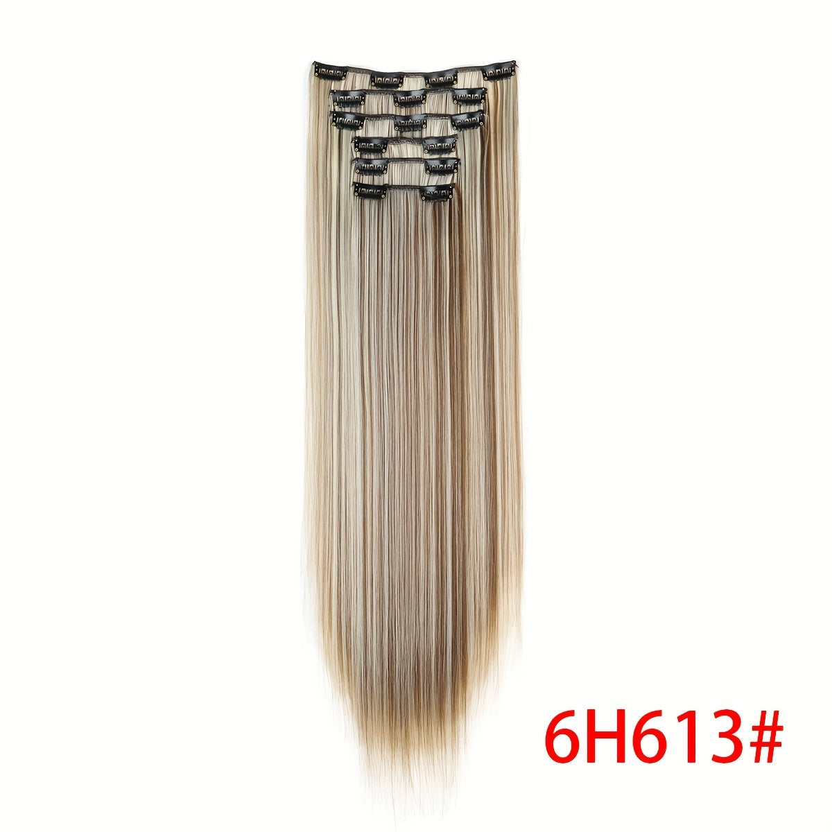 Synthetic 16 Clip Non-trace Hair Extensions Synthetic 24inch Long Straight Heat Resistant Fiber Hairpieces