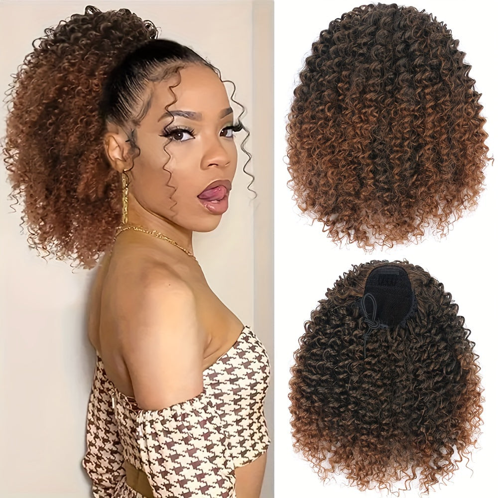 BELLQUEEN Elegant Afro Kinky Curly Ponytail Extension for Women - Drawstring, Natural Look for Daily Wear & Parties