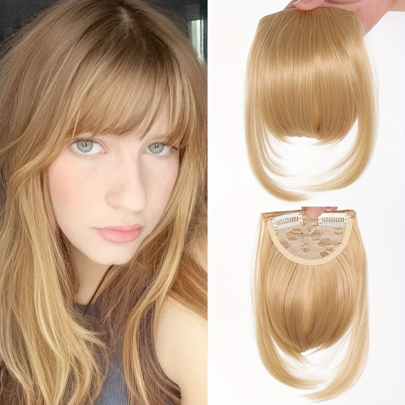 Clip-In Synthetic Hair Bangs Extension - Natural Straight Fringe for Women, Heat Resistant Hairpiece for Cosplay & Everyday Style, Easy to Use Hair Accessory, Hair Accessories