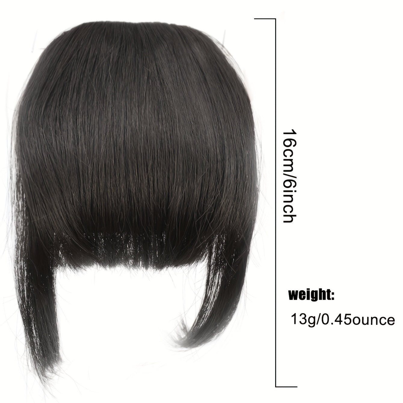 Women's Straight Synthetic Clip-In Hair Bangs, 6-Inch - Comfortable Breathable Mesh, Versatile Hairpiece for All, Basic Style Air Fringe Extension