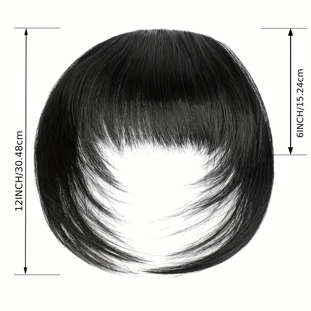 Synthetic Wig With 12-inch Bangs On Both Sides Suitable For Daily Wear By Ladies.