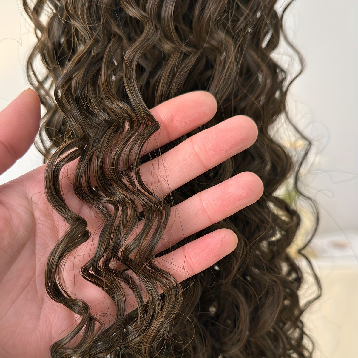 YUSULAXI 60.96cm Deep Wave Dark Brown Claw Clip Ponytail Extension - Heat-Resistant Synthetic Hair for Women, Long Curly Style, Perfect for Daily Use, Hair Accessories