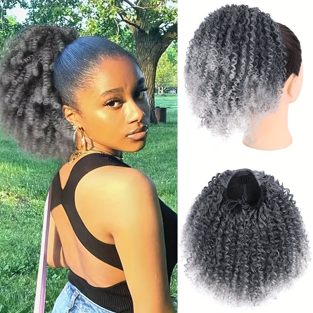 BELLQUEEN Elegant Afro Kinky Curly Ponytail Extension for Women - Drawstring, Natural Look for Daily Wear & Parties
