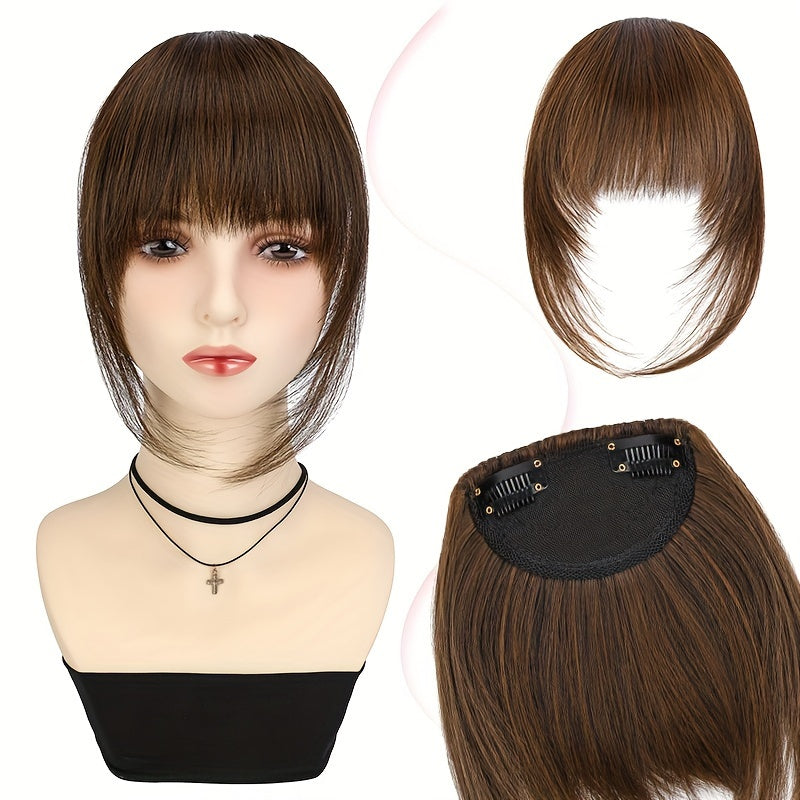 Synthetic Wig With 12-inch Bangs On Both Sides Suitable For Daily Wear By Ladies.